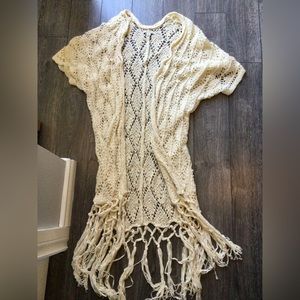 American Eagle Boho Long Crochet Cardigan